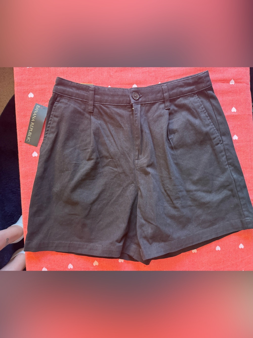 Banana Republic Black High-Rise Pleated Women's Shorts